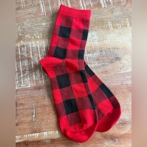 Red and Black Checkered Men's Socks